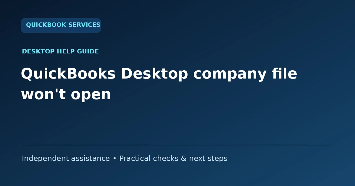 QuickBooks Desktop company file won't open guide collection