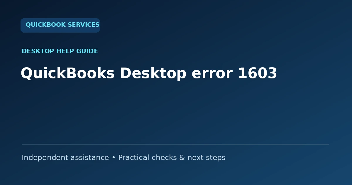 QuickBooks Desktop error 1603 guide collection