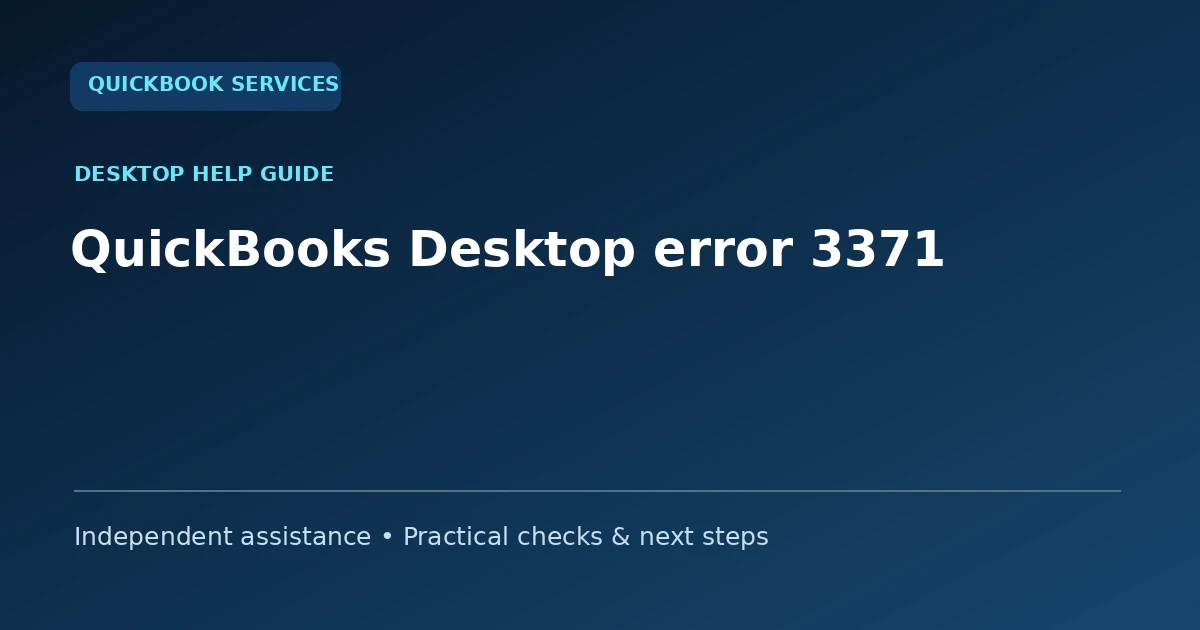 QuickBooks Desktop error 3371 guide collection