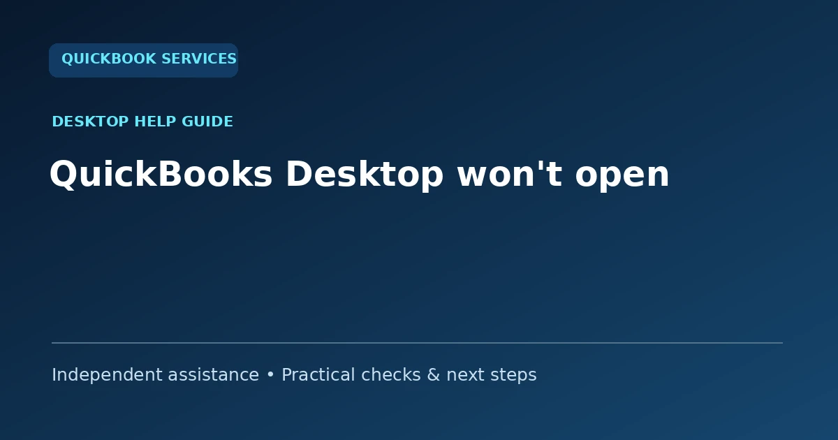 QuickBooks Desktop won't open guide collection