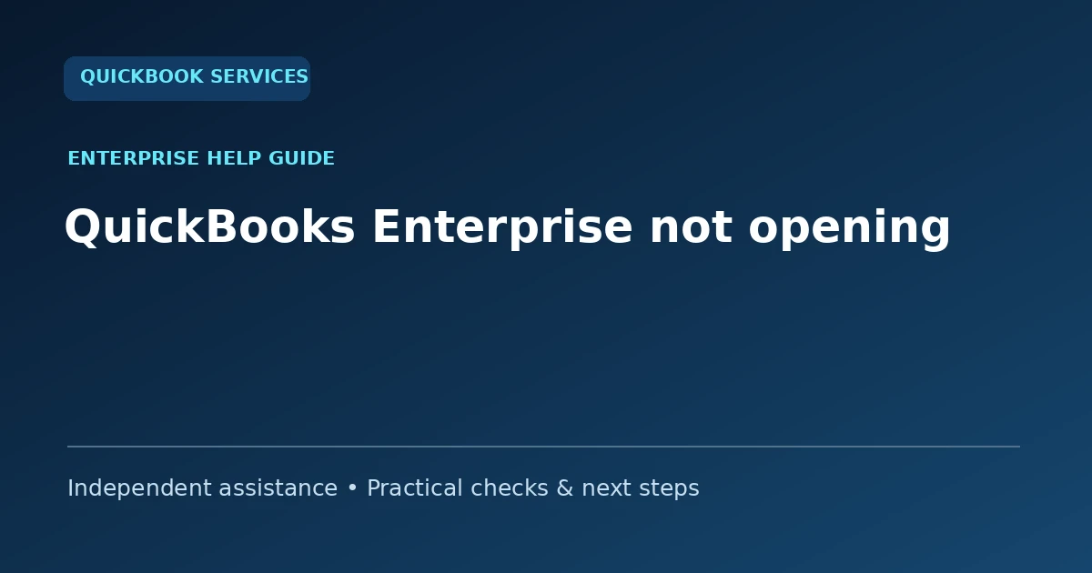 QuickBooks Enterprise not opening guide collection