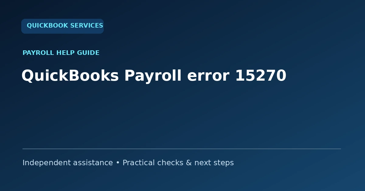 QuickBooks Payroll error 15270 guide collection
