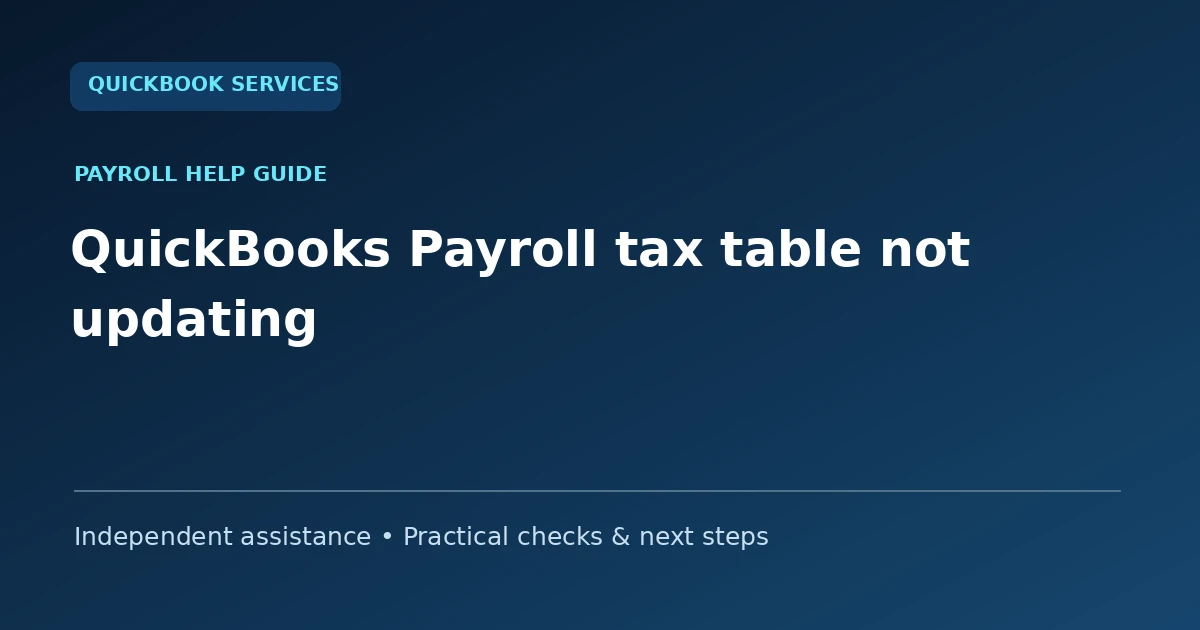 QuickBooks Payroll tax table not updating guide collection